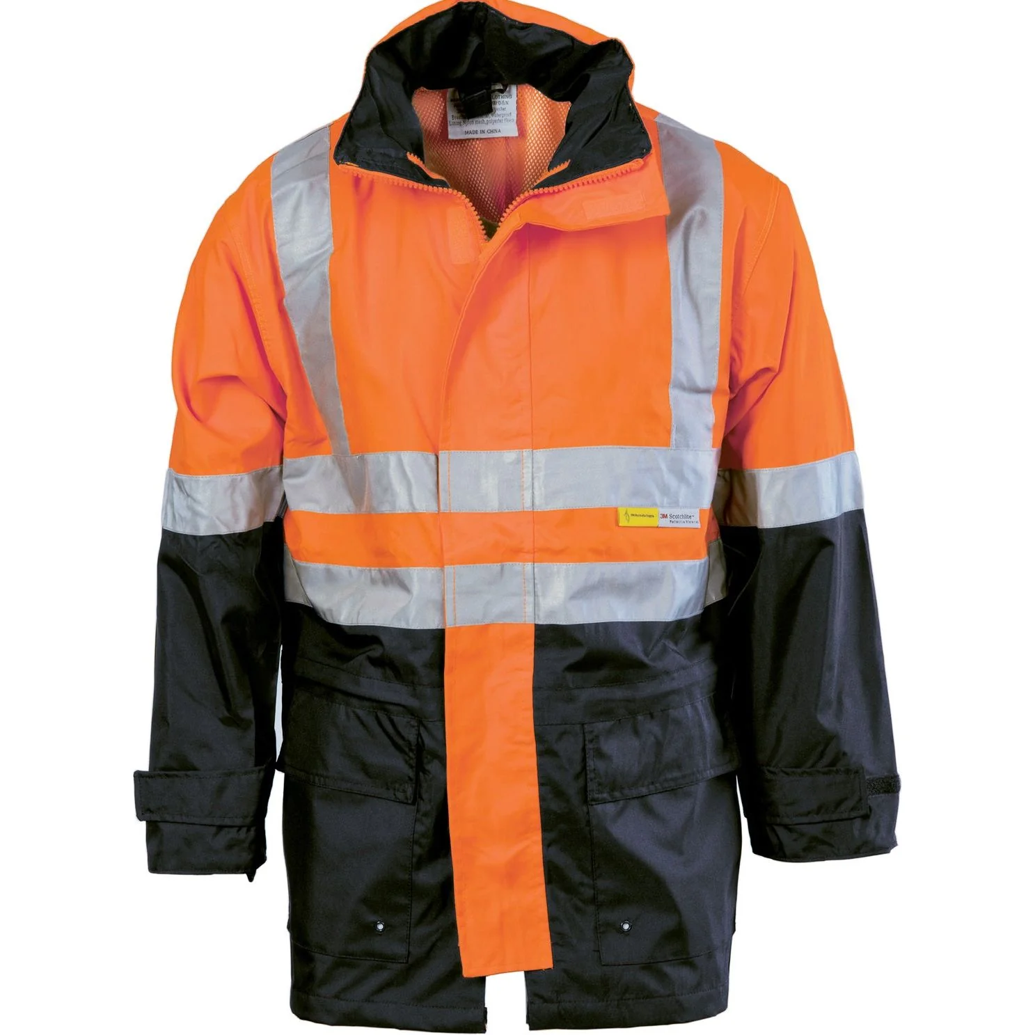 DNC HiVis Two Tone Breathable Rain Jacket with 3M R/ Tape (3867) - Image 2