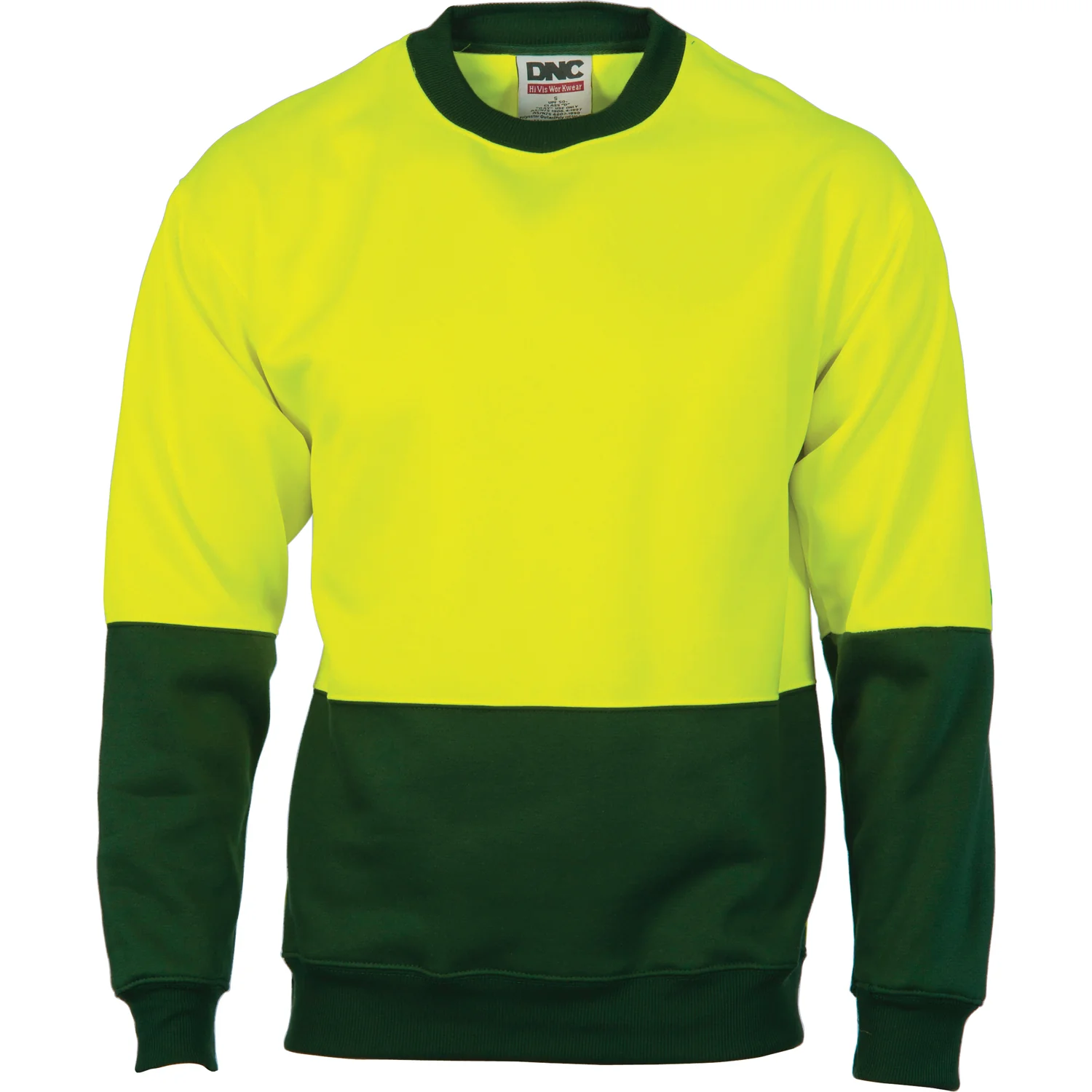 DNC HiVis Two Tone Fleecy Sweat Shirt (Sloppy Joe) Crew-Neck (3821)