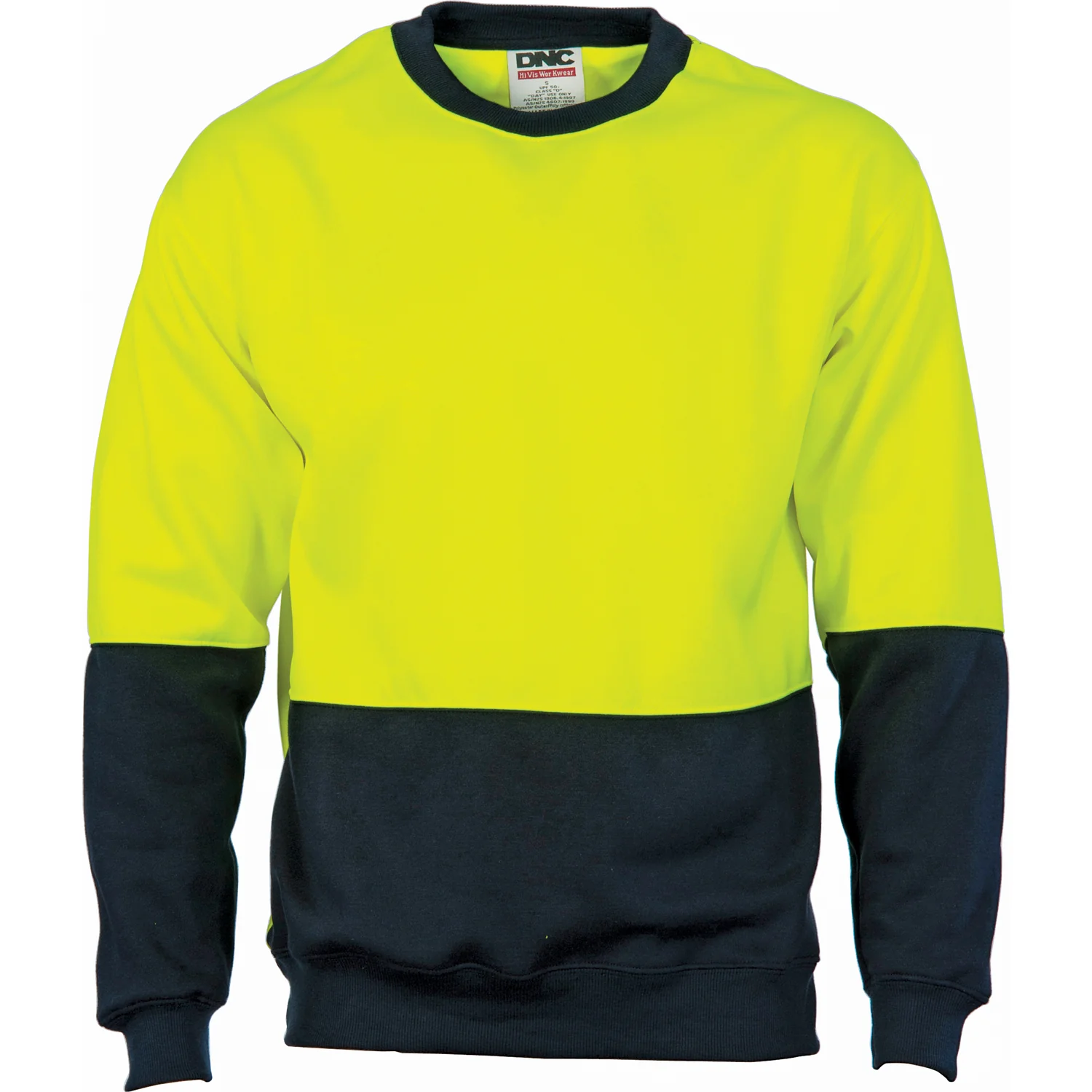DNC HiVis Two Tone Fleecy Sweat Shirt (Sloppy Joe) Crew-Neck (3821) - Image 2