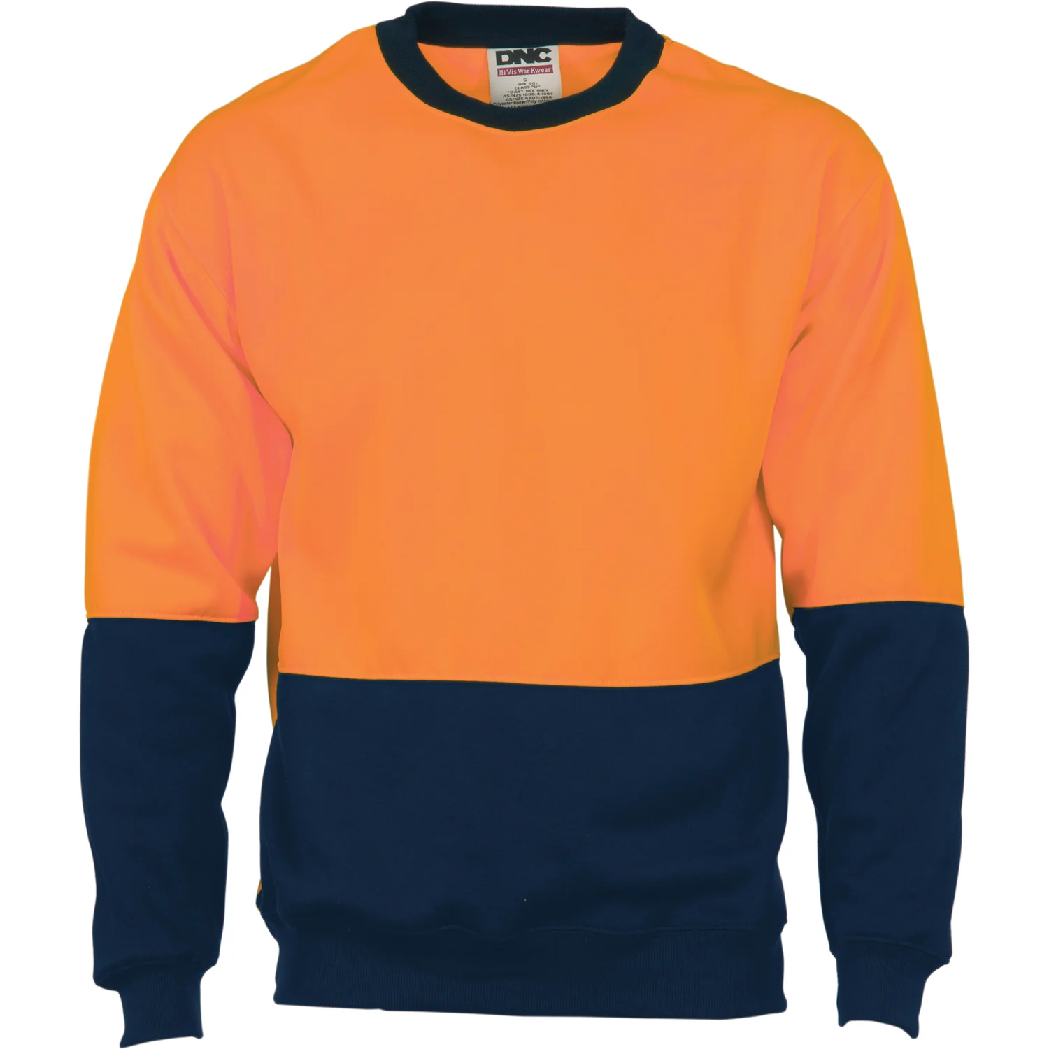 DNC HiVis Two Tone Fleecy Sweat Shirt (Sloppy Joe) Crew-Neck (3821) - Image 3