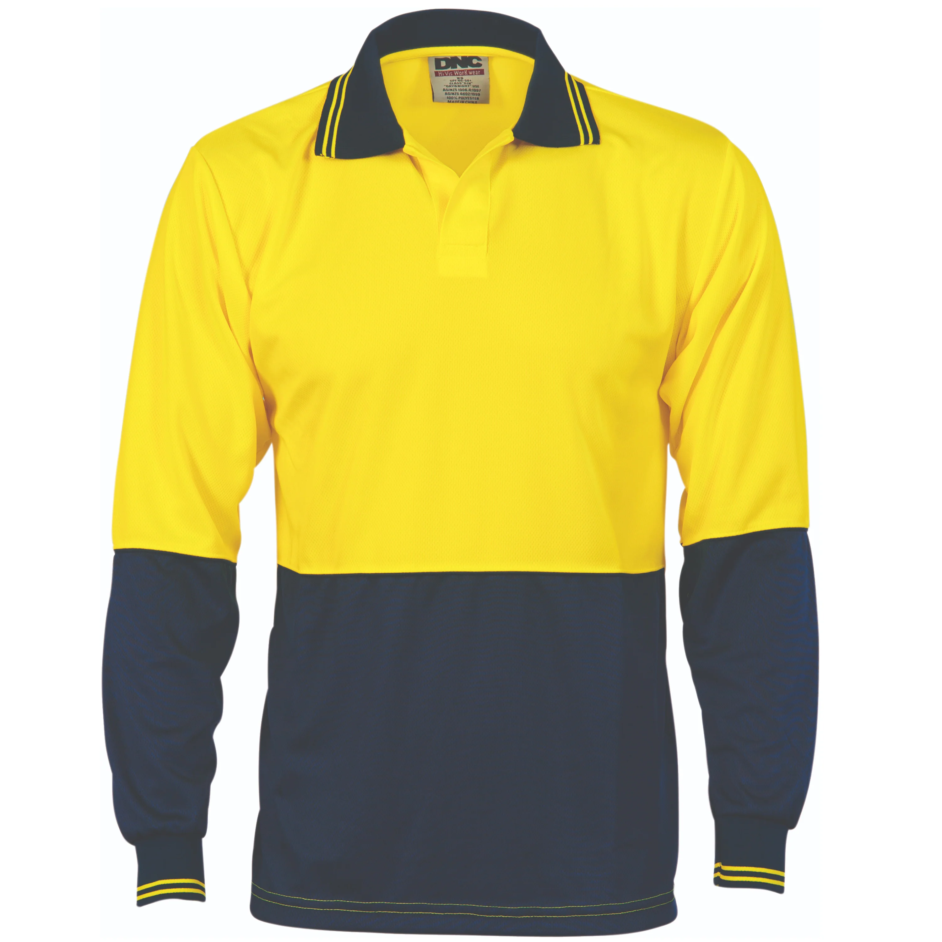 DNC Hi Vis Two Tone Food Industry Polo Long Sleeve (3904)