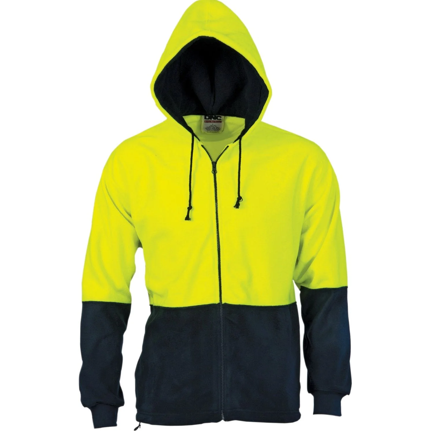DNC HiVis Two Tone Full Zip Polar Fleece Hoodie (3927)