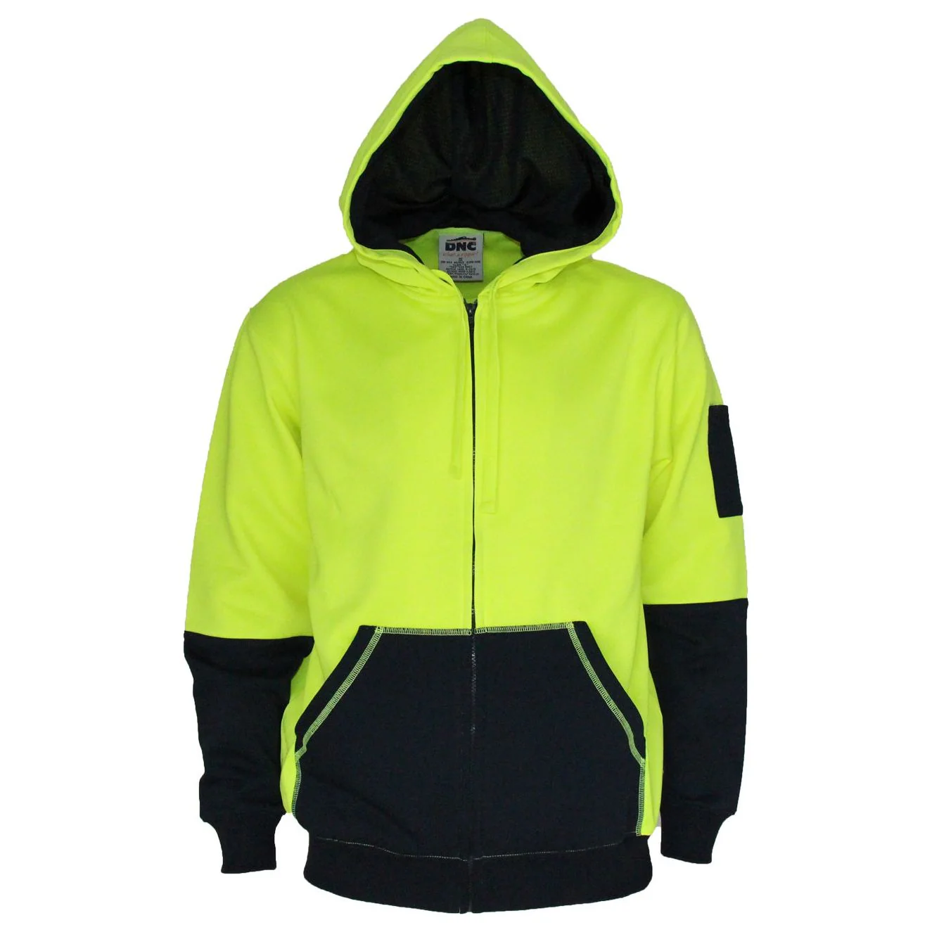 DNC Hivis Two Tone Full Zip Super Fleecy Hoodie (3722)