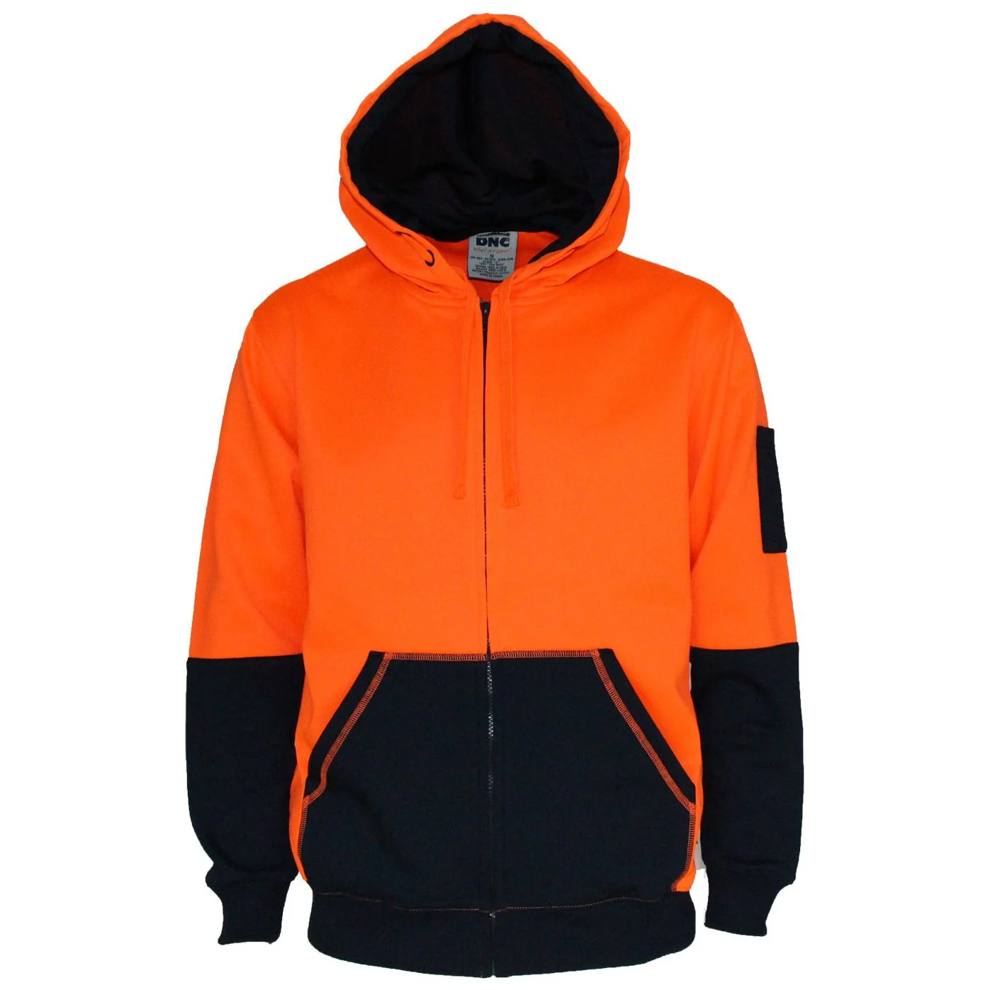 DNC Hivis Two Tone Full Zip Super Fleecy Hoodie (3722) - Image 2