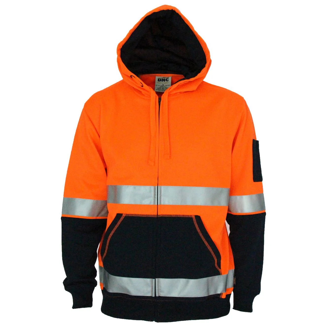 DNC Hivis Two Tone Full Zip Super Fleecy Hoodie with CSR R/Tape (3788)
