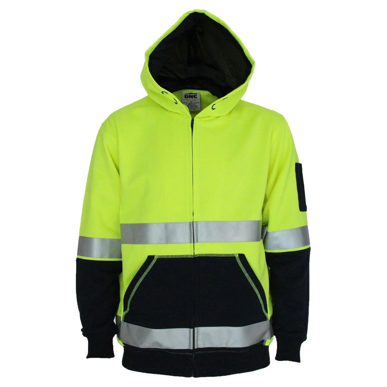 DNC Hivis Two Tone Full Zip Super Fleecy Hoodie with CSR R/Tape (3788) - Image 2