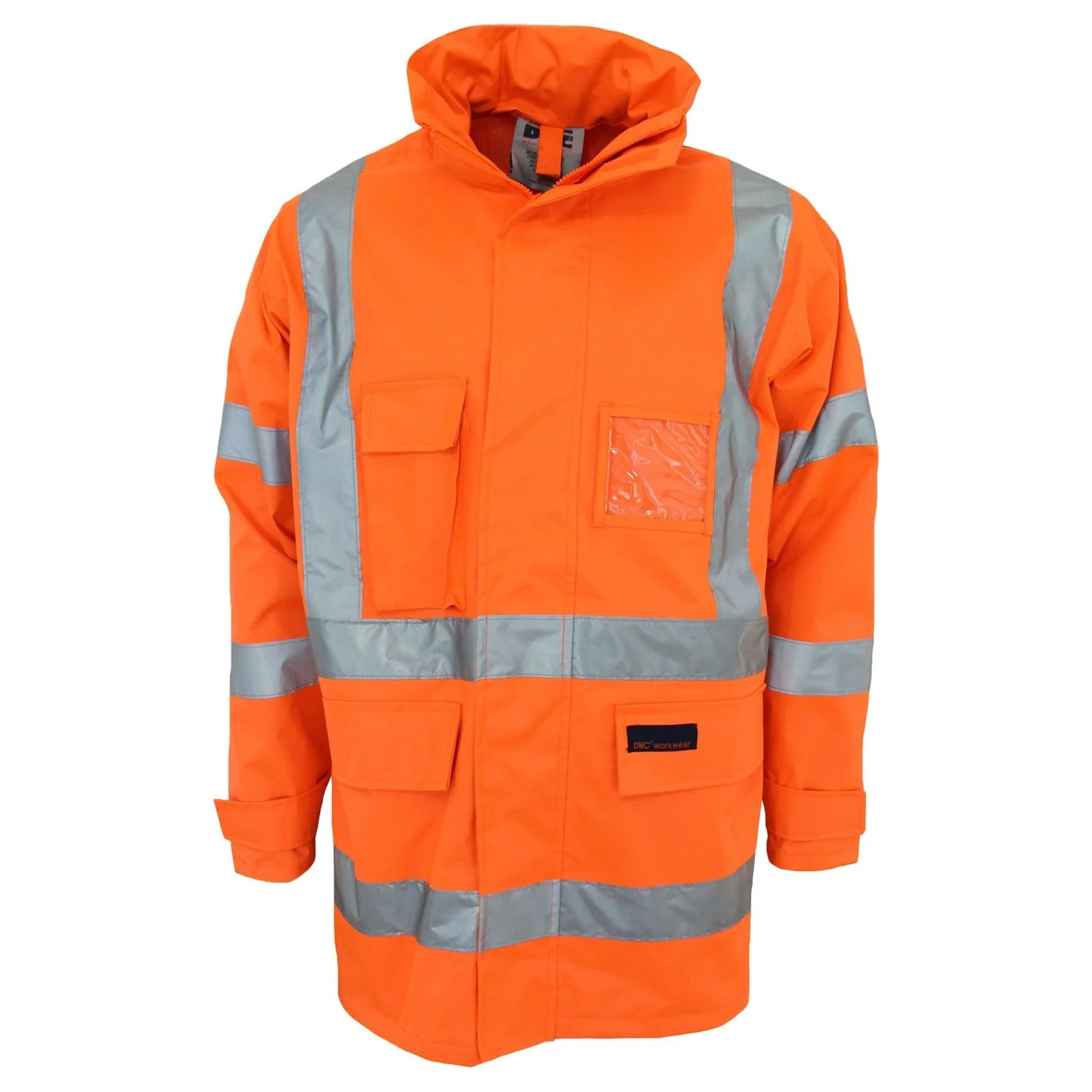DNC HiVis "X" back Rain jacket Biomotion tape (3996) - Image 2