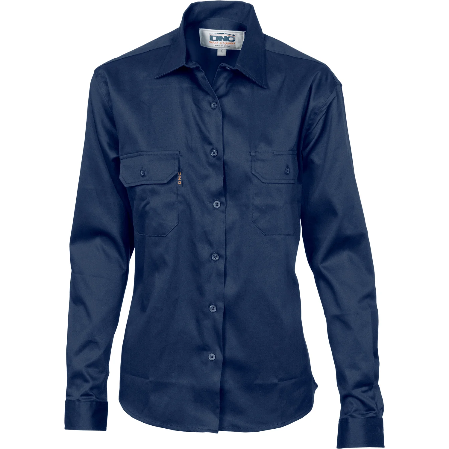DNC Ladies Cotton Drill Work Shirt - Long Sleeve (3232)