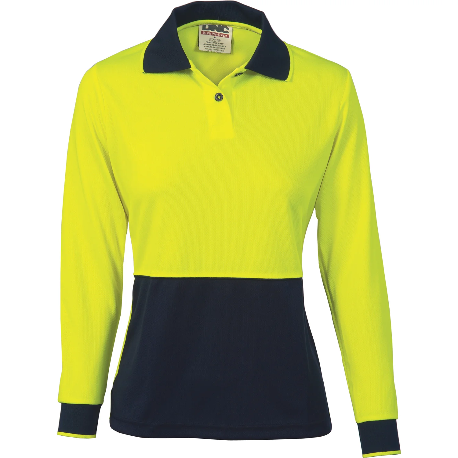 DNC Ladies HiVis Two Tone Polo - Long Sleeve (3898)