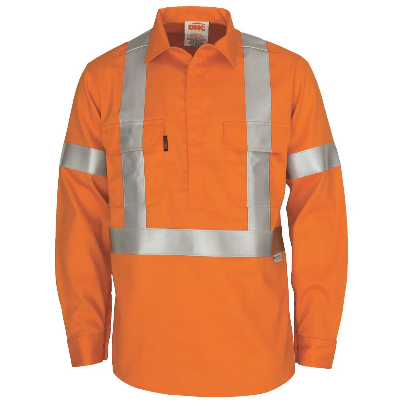 DNC Patron Saint Flame Retardant Arc Rated Closed Front Shirt With "X" Back 3M F/R R/Tape - L/S (3408)