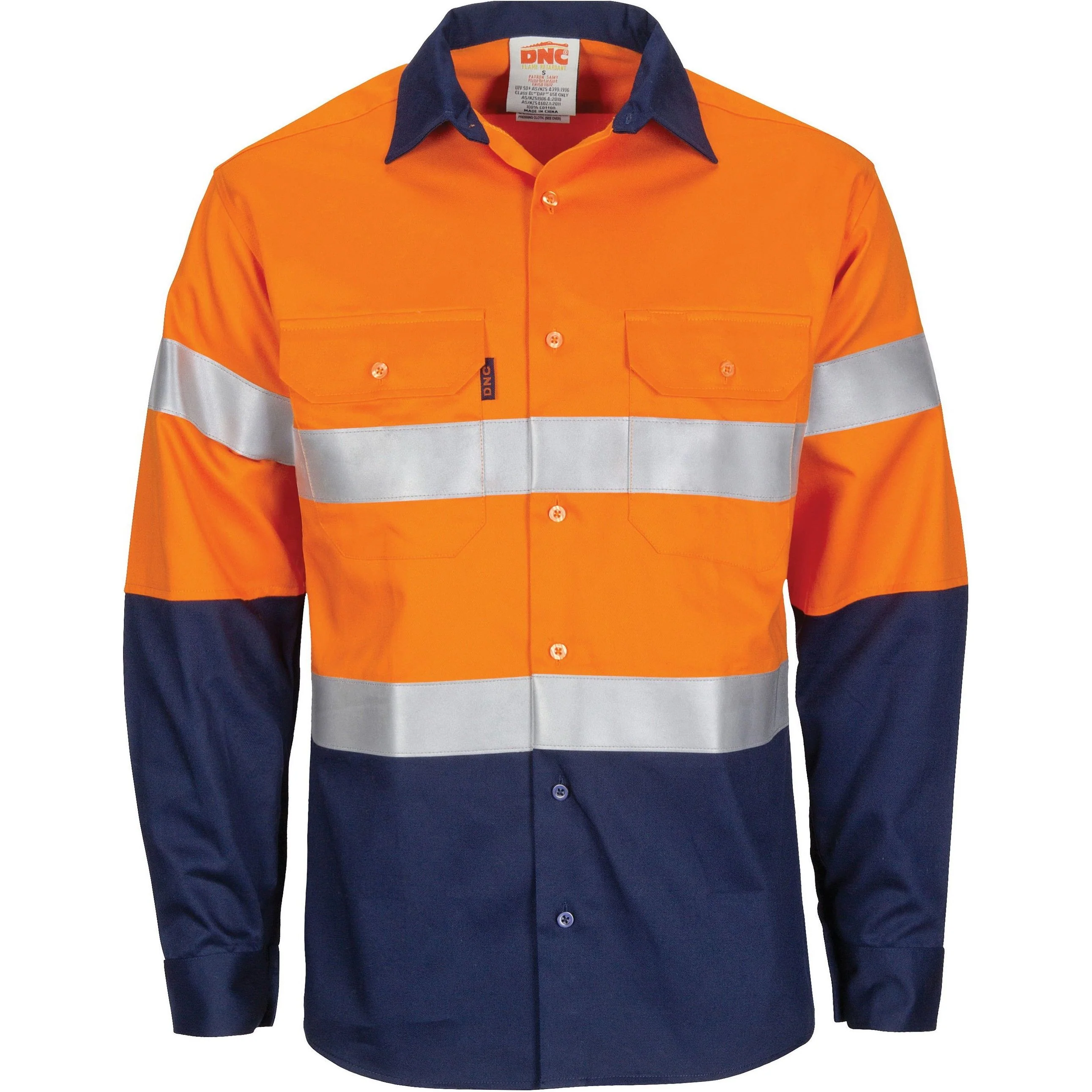 DNC Patron Saint Flame Retardant Two Tone Cotton Shirt with 3M F/R Tape - L/S (3409) - Image 2
