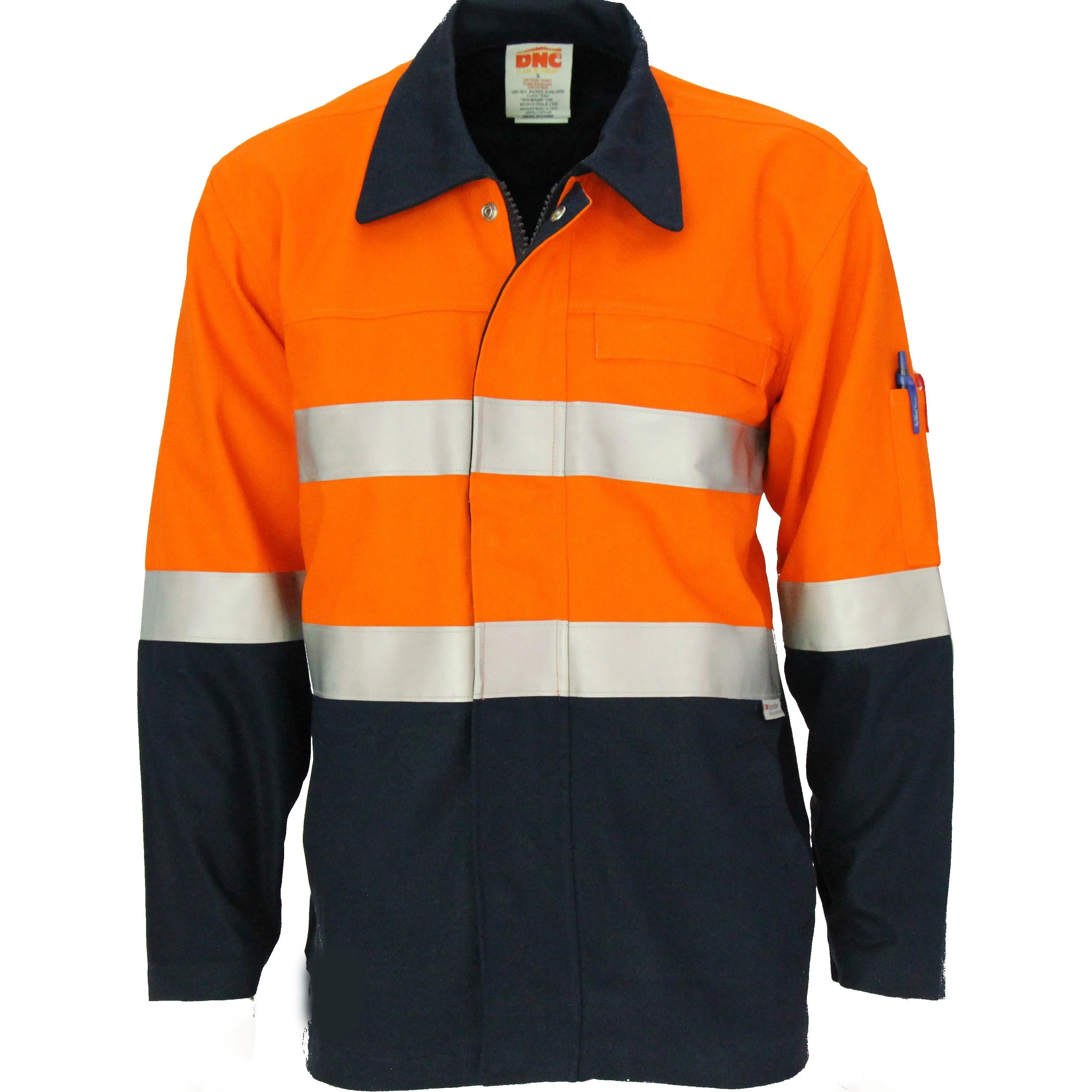 DNC Patron Saint Flame Retardant Two Tone Drill ARC Rated Welder's Jacket with 3M F/R Tape (3458)