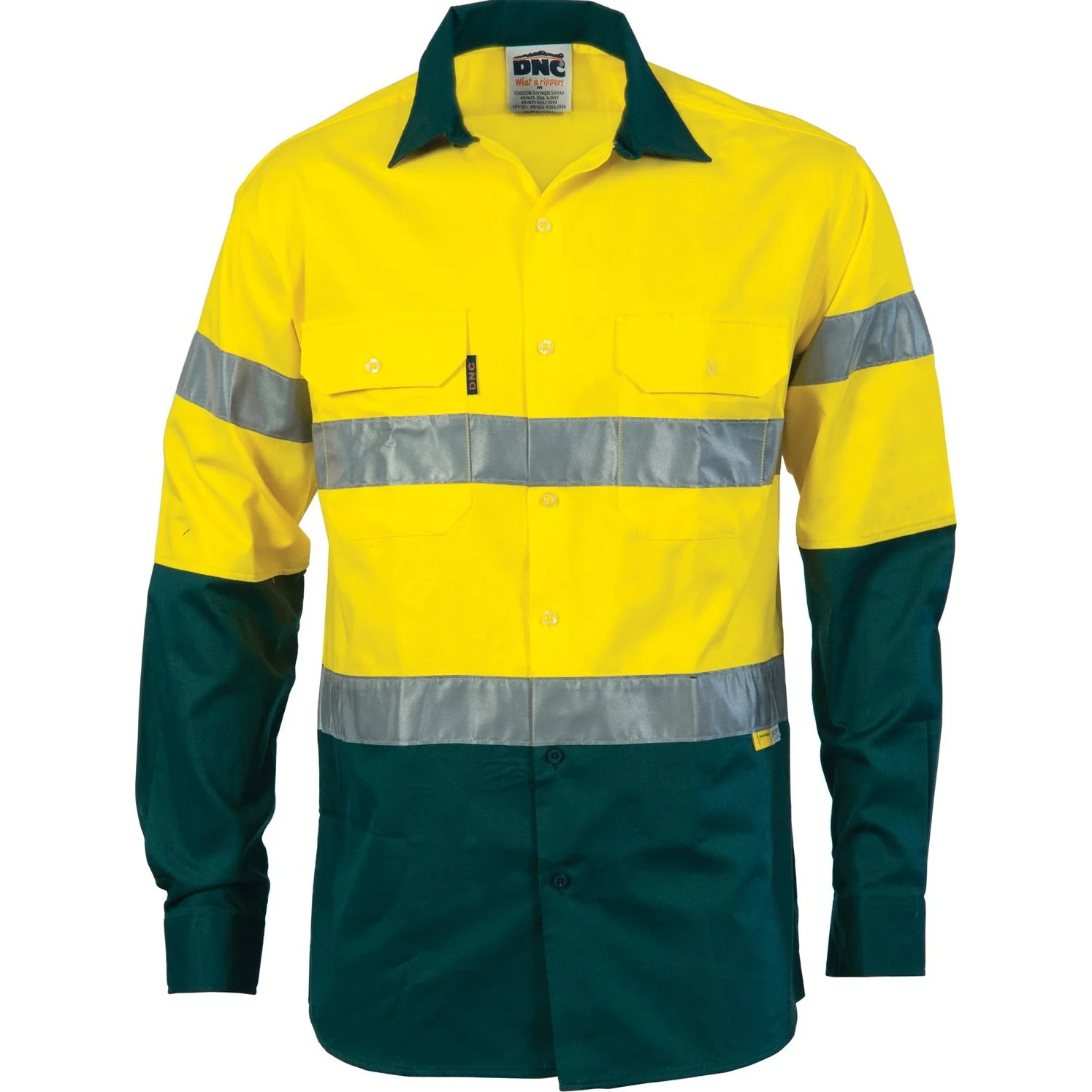 DNC Two Tone Drill Shirt with 3M 8906 R/Tape - Long Sleeve (3836) - Image 2