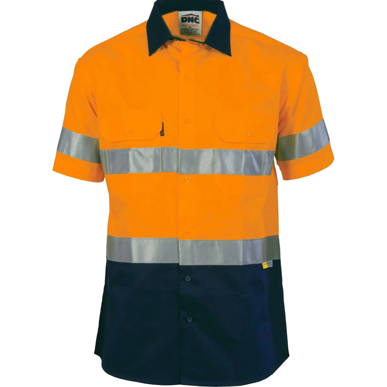 DNC Two Tone Drill Shirt with 3M 8906 R/Tape - Short Sleeve (3833) - Image 2