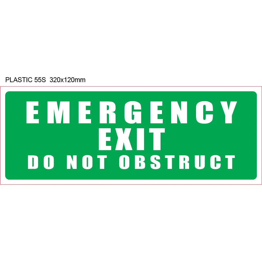 Emergency Exit - Do Not Obstruct (Pack of 10)