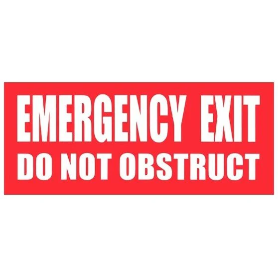 Emergency Exit - Do Not Obstruct (Pack of 10) - Image 2