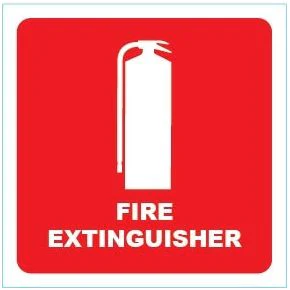 Fire Extinguisher Location Sign Suited for Vehicle Self Adhesive (100mm x 100mm) - Pack of 10 (FESV)