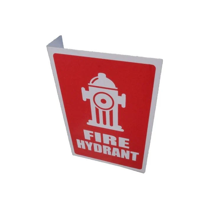 Fire Hydrant Angle Sign with PIC & WORD 155mm x 230mm - (Pack of 10)