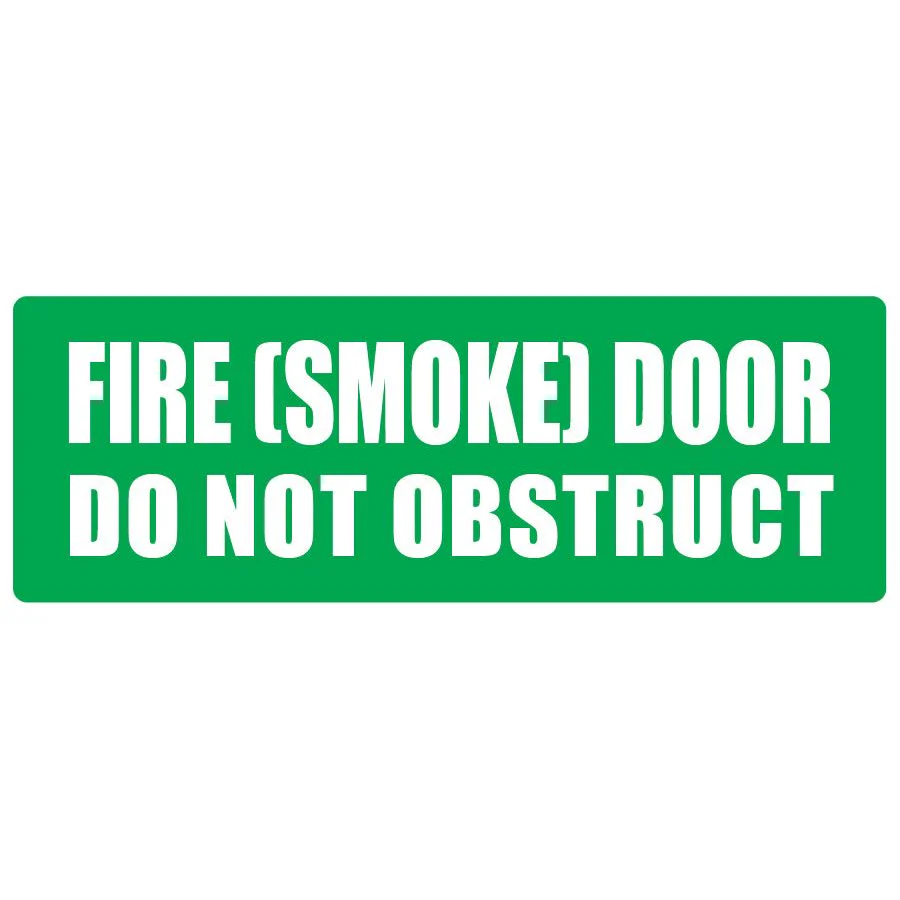 Fire (SMOKE) Door Do Not Obstruct -320mm x 120mm - Pack of 10 - Image 2