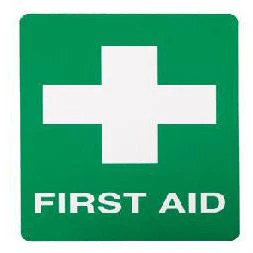 First Aid Sign for Vehicle (Self Adhesive) 100mm x 100mm - (Pack of 10)
