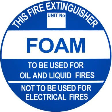 FOAM - Extinguisher Identification Sign - Sticker (193mm x 193mm) - Pack of 10 (FES)
