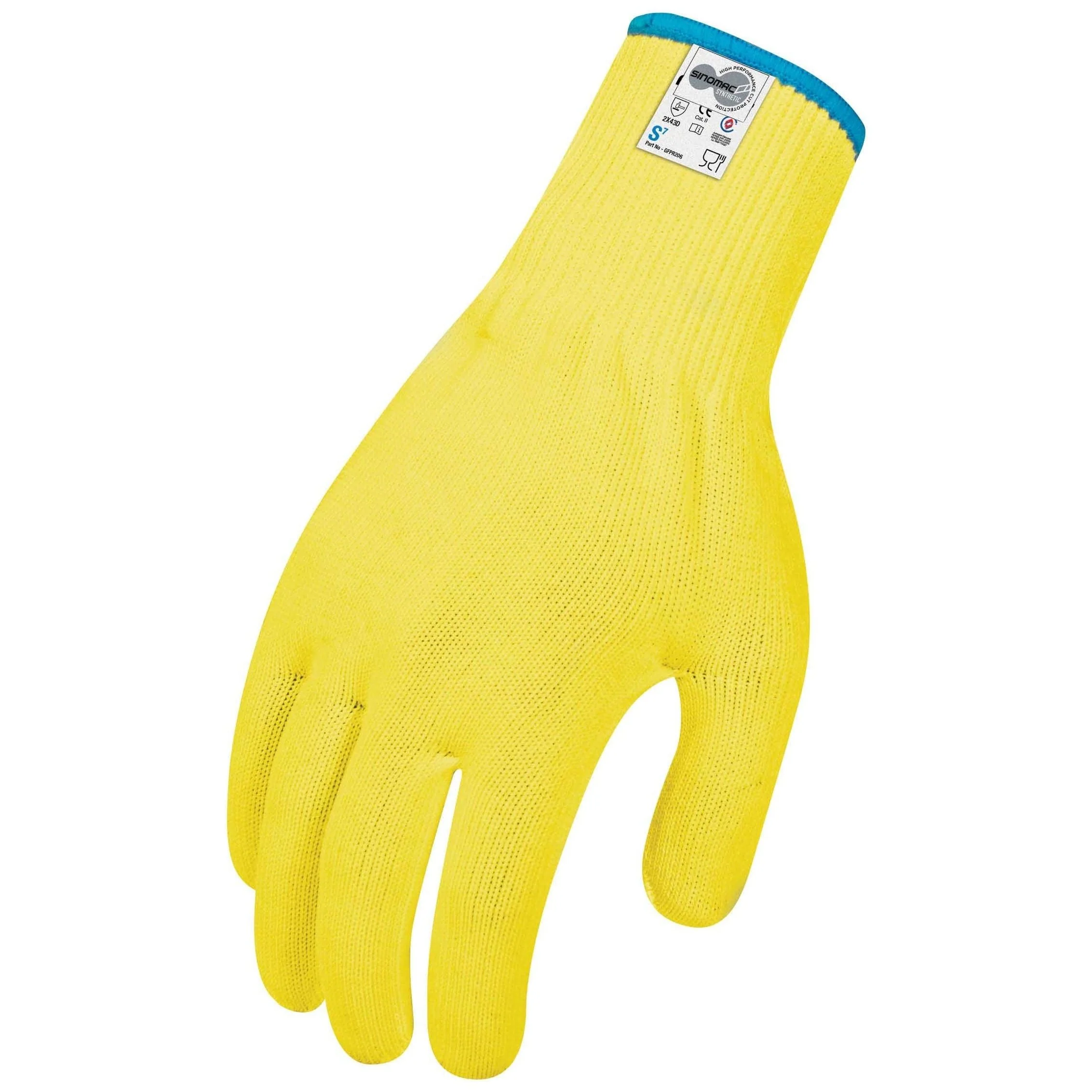 Force 360 Food Grade Cut Resistant Hi Vis Yellow Synthetics Gloves (Carton of 144 Pairs) (GFPR206) - Image 2