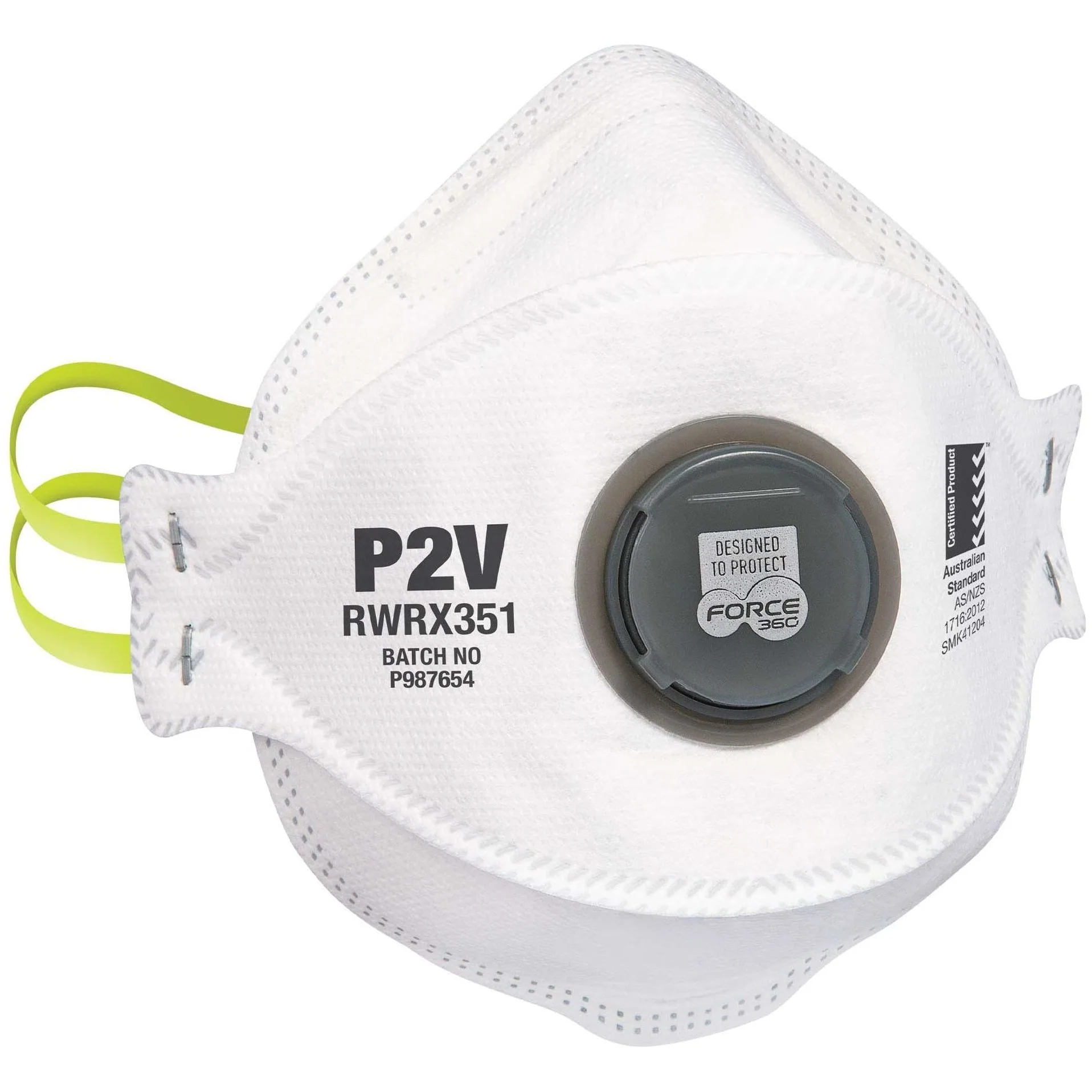 Force 360 P2 Flat Fold Valved Disposable Respirator (Carton of 20 Boxes - 10Pcs/Box) (RWRX351)