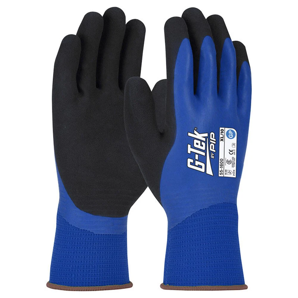 G-Tek Blue Poly GP Double Dip Latex Glove - Carton of 120 (55-1600)