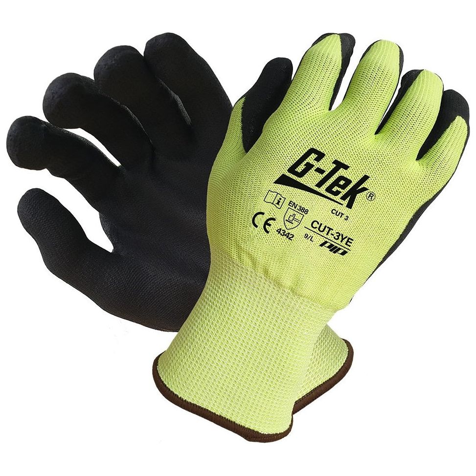 G-Tek Cut 3 HPPE Glass Liner Hi-Vis Glove (Carton of 72) (CUT-3YE) - Image 2