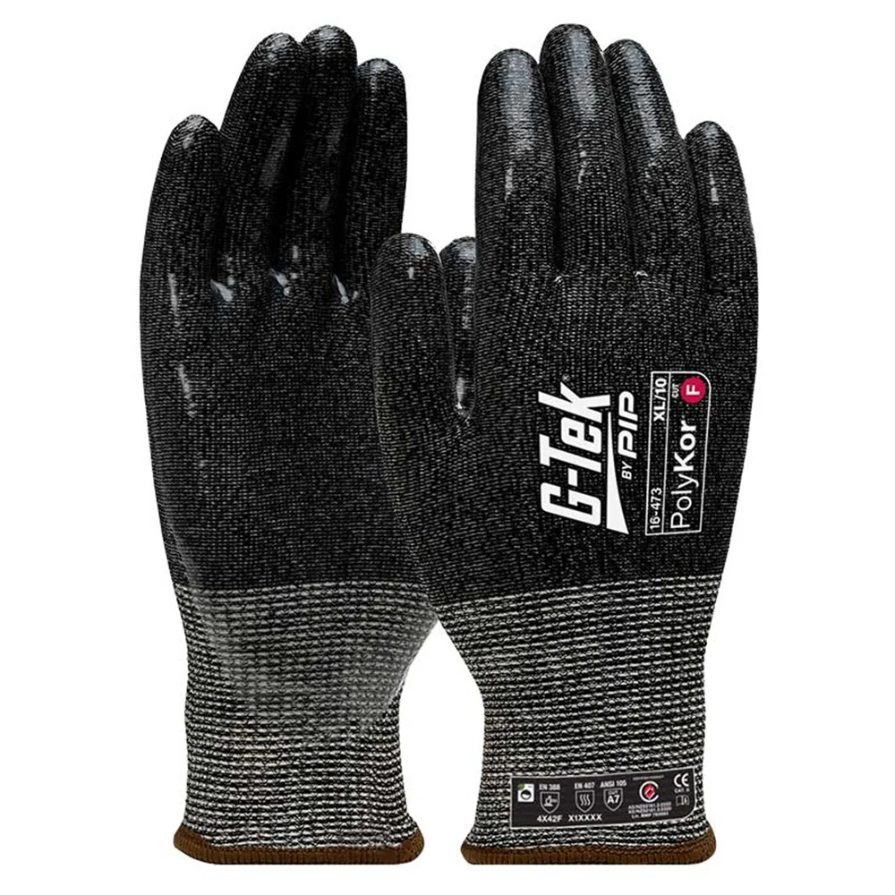 G-Tek PolyKor 13G Cut Resistant F Silicone Dip Glove - Pack of 12 (16-473)