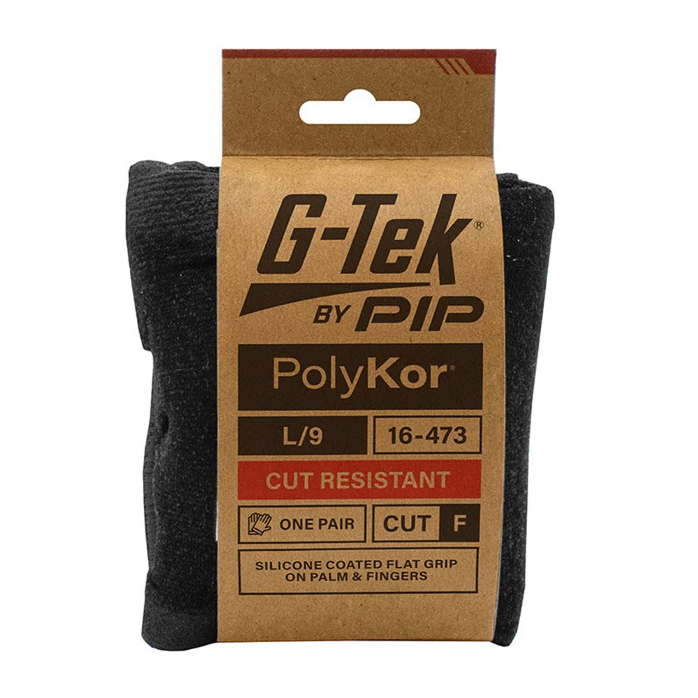 G-Tek PolyKor 13G Cut Resistant F Silicone Dip Glove - Pack of 12 (16-473) - Image 2