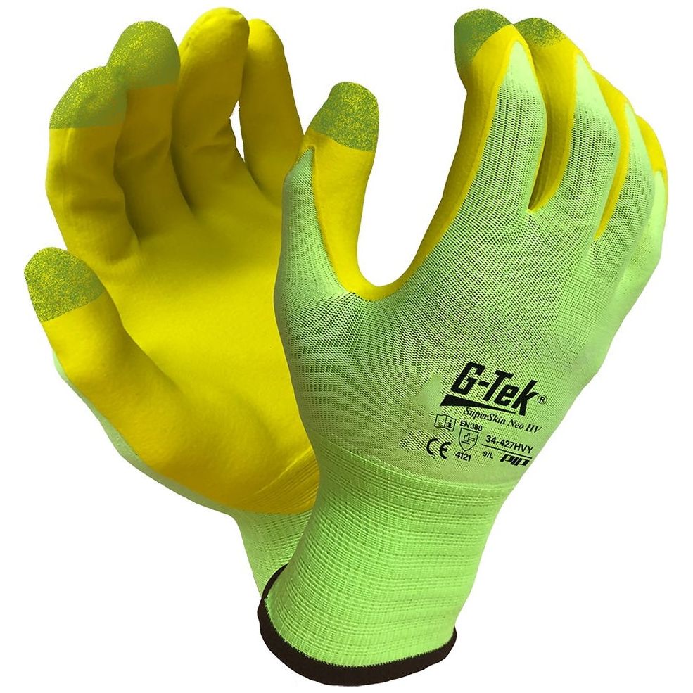 G-Tek Superskin Neo Hi Vis Contouring Tech Gloves (Carton of 144) (34-427HVY) - Image 2
