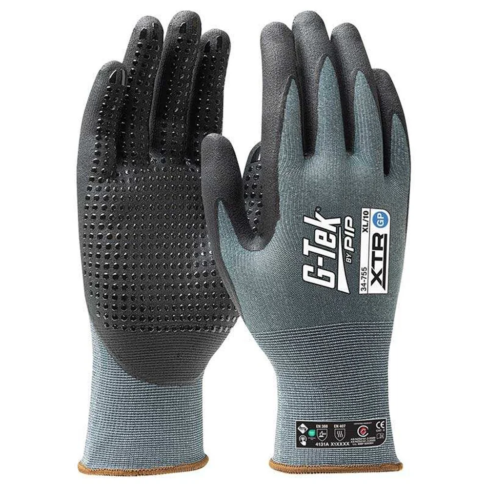 G-Tek XTR 15G GP Nitrile Dotted Glove - Carton of 120 (34-755)