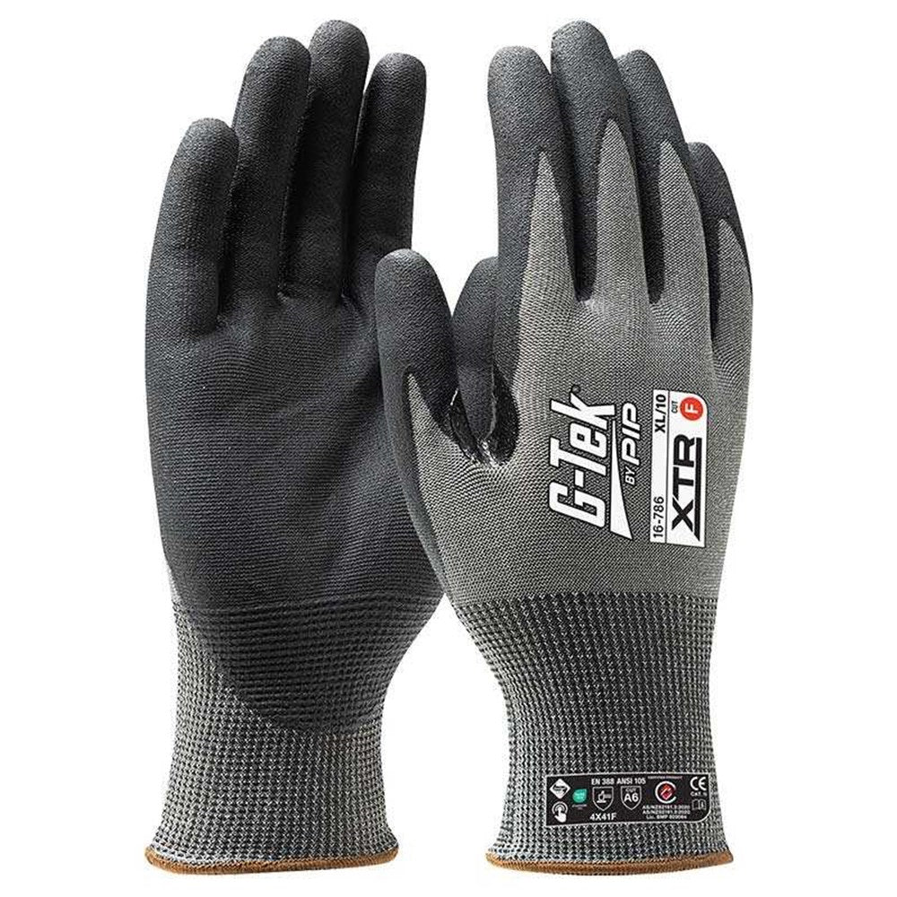 G-Tek XTR 18G Cut F Palm Dip Glove - Carton of 120 (16-786)
