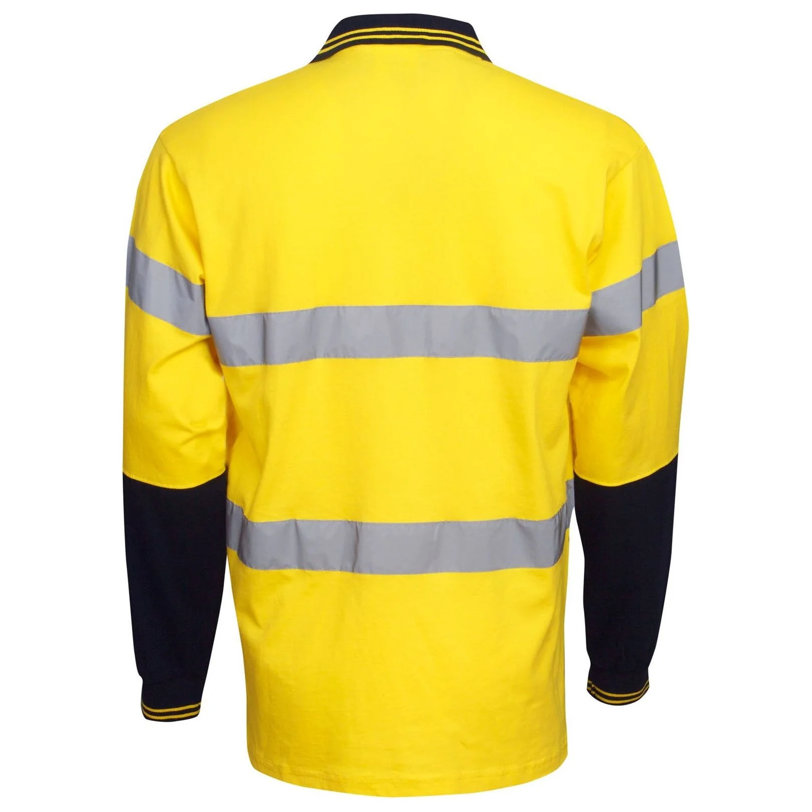 Hi Vis 100% Cotton Polo with Reflective Tape Long Sleeve (P95) - Image 4