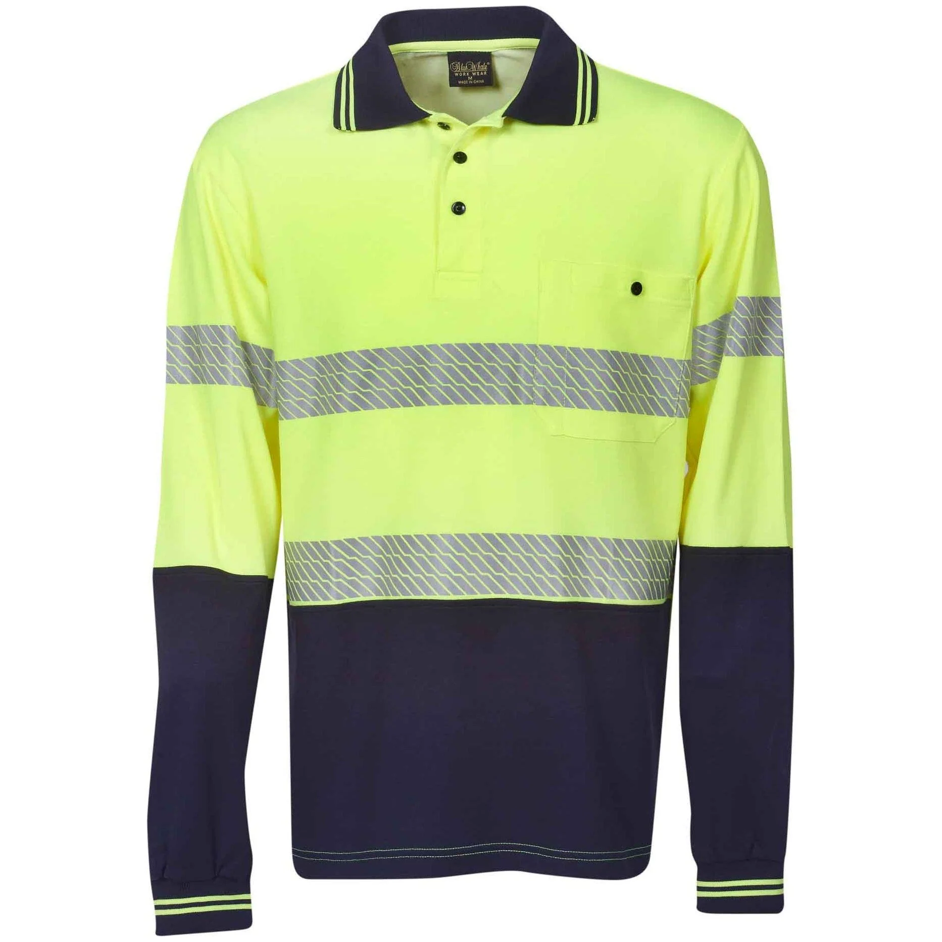 Hi Vis Cotton Back Polo with Segment Taped Long Sleeve (P76) - Image 3