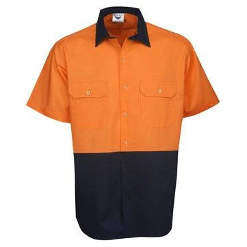 Hi Vis Cotton Twill Shirt Short Sleeve (C82) - Image 2