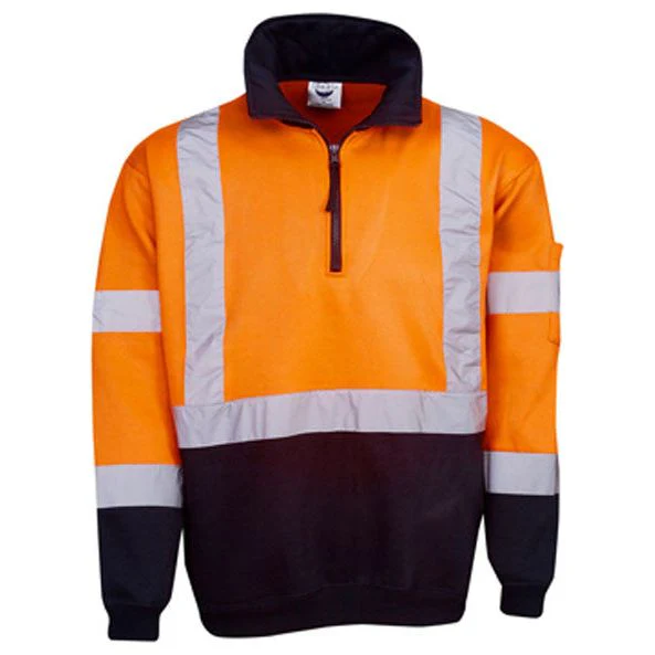 Hi Vis Day & Night Fleecy Jumper Cross Back Tape (F96)