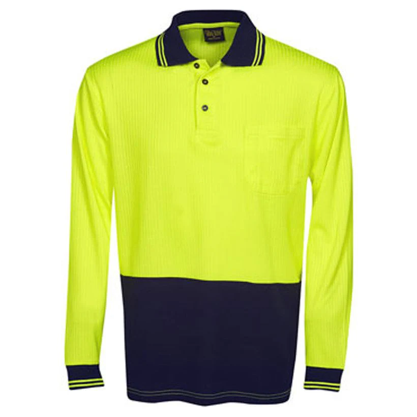 Hi Vis Drop Needle Cotton Back Polo Long Sleeve (P71)