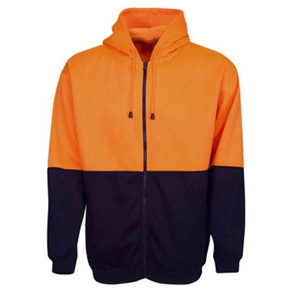 Hi Vis Fleecy Hoodie with Full Zip Front (F94)