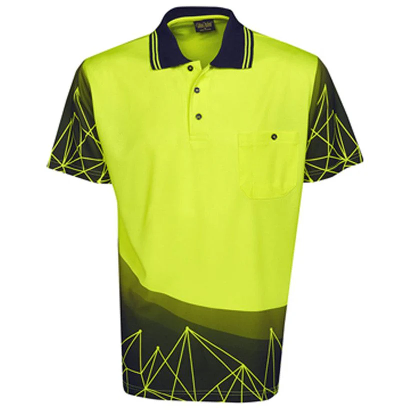 Hi Vis Polo Shirt Short Sleeve Astronomic Design Sublimation Printed (P66) - Image 2