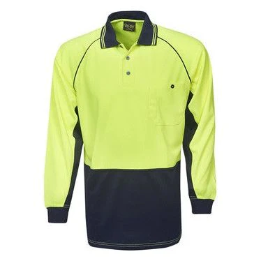 Hi Vis Raglan Sleeve Micro Mesh Polo Long Sleeve (P63)
