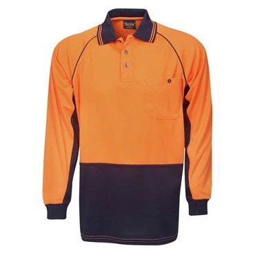 Hi Vis Raglan Sleeve Micro Mesh Polo Long Sleeve (P63) - Image 2