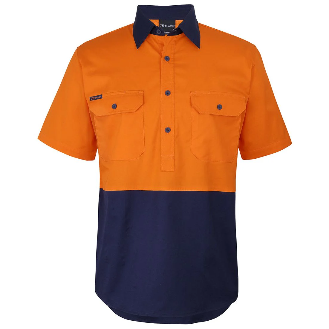 JB's Hi Vis Close Front S/S 150g Work Shirt (6HVCW) - Image 2