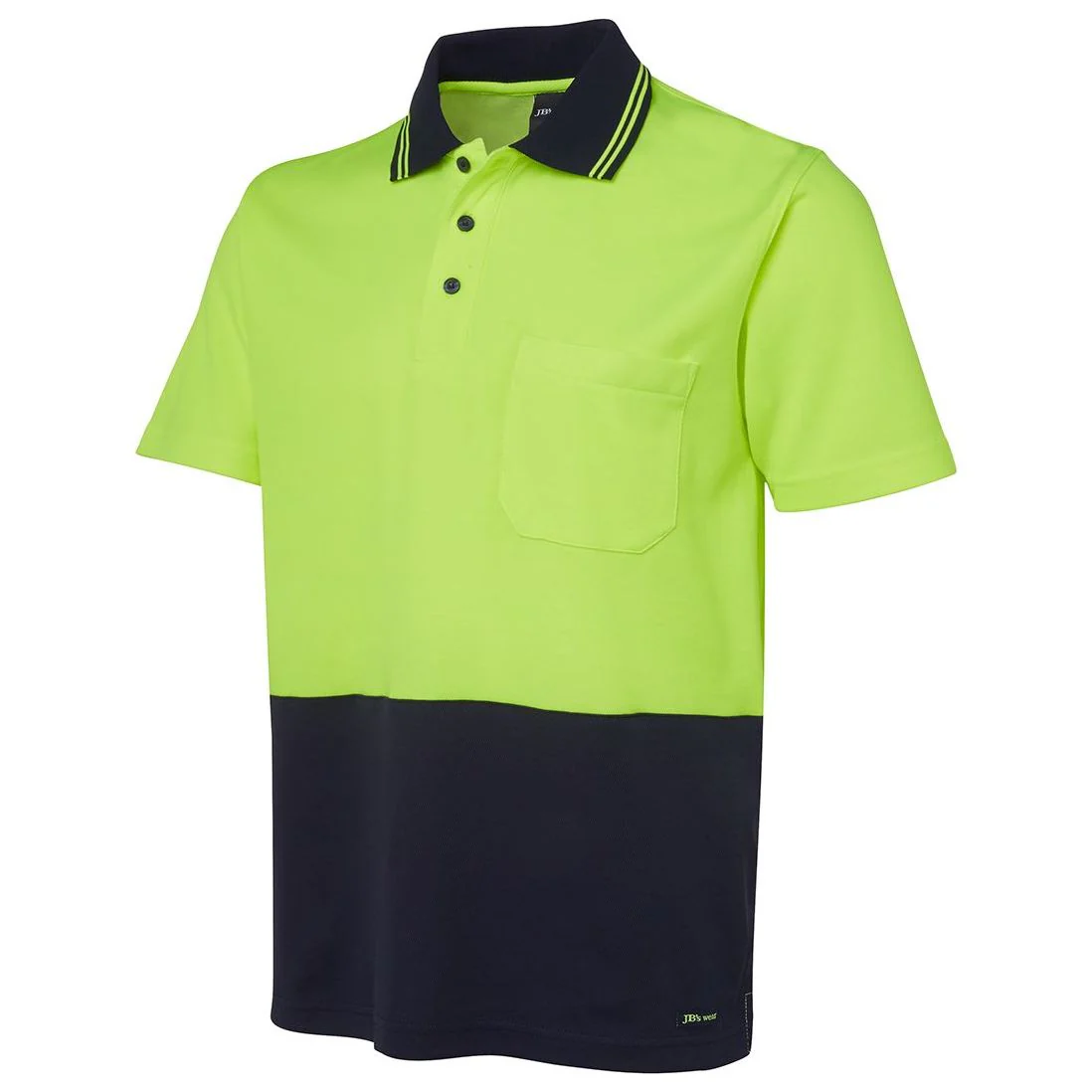 JB's Hi Vis Non Cuff S/S Cotton Back Polo (6NCCS) - Image 2