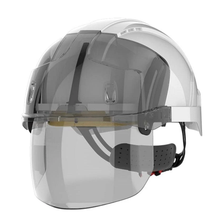 JSP Evo Vista Shield Non Vented White/Smoke Helmet - Wheel Ratchet - Clear Visor (AMC170-000-FAN)