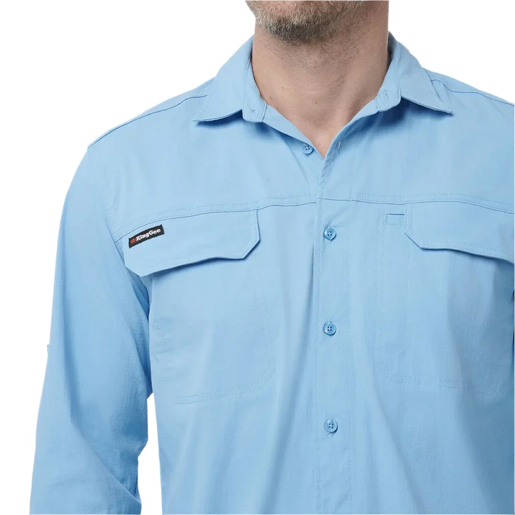 KingGee Drycool Lightweight Stretch Long Sleeve Work Shirt (K14023) - Image 2