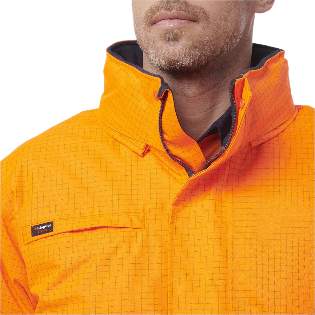 KingGee Hi-Vis Anti Static Waterproof Reflective Work Jacket (K55035) - Image 8