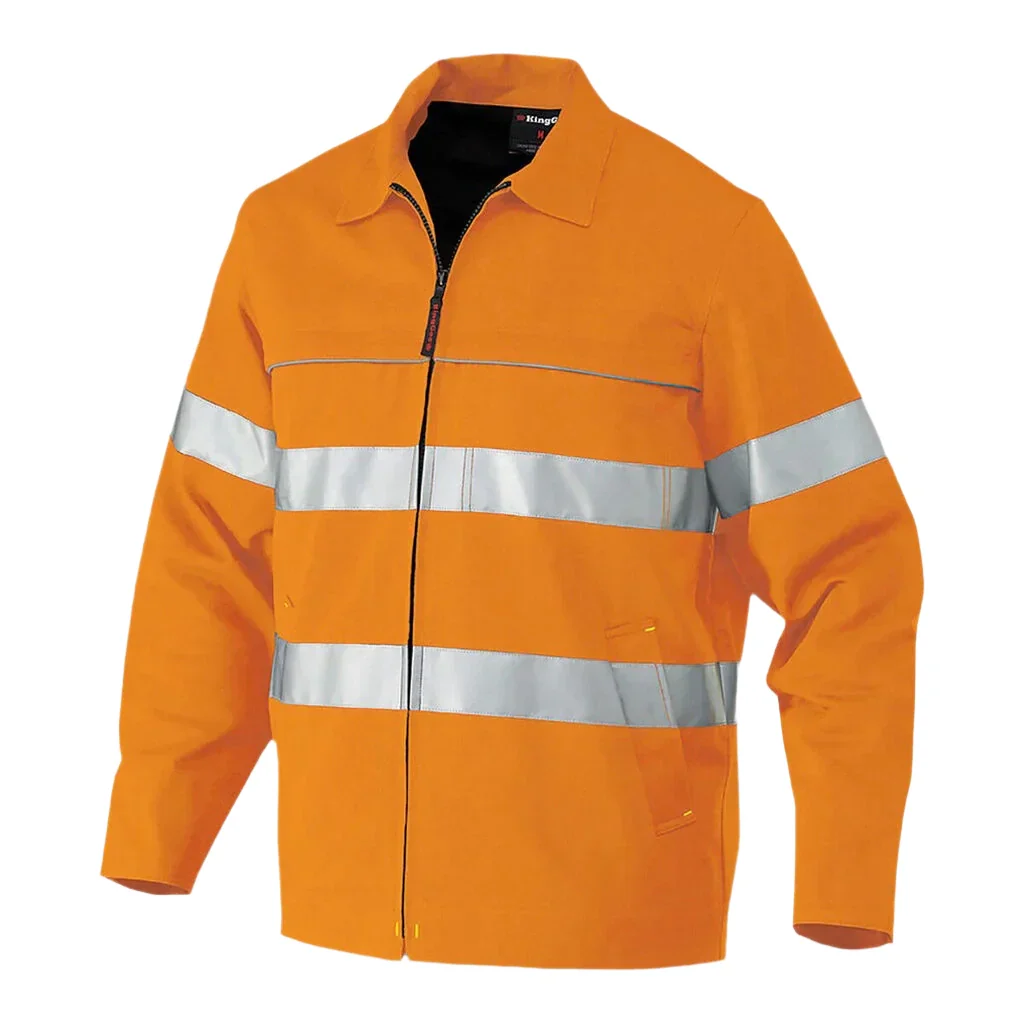 KingGee Hi-Vis Reflective Nano-tex Cotton Drill Work Jacket (K55805)
