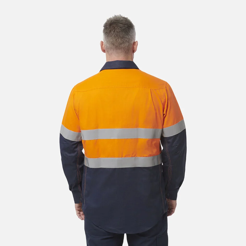 KingGee ShieldTec Fr Hi Vis 2 Tone Open Front Taped Shirt (Y04350) - Image 5